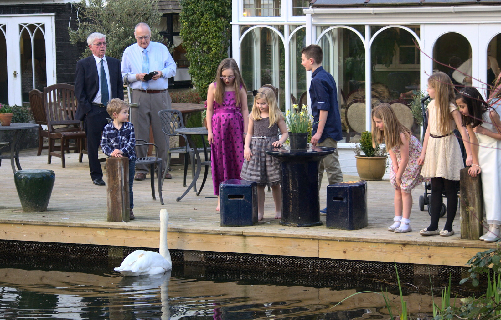 Fred's down by the pond again from John and Caroline's Wedding, Sheene Mill, Melbourne, Cambridgeshire - 8th March 2014