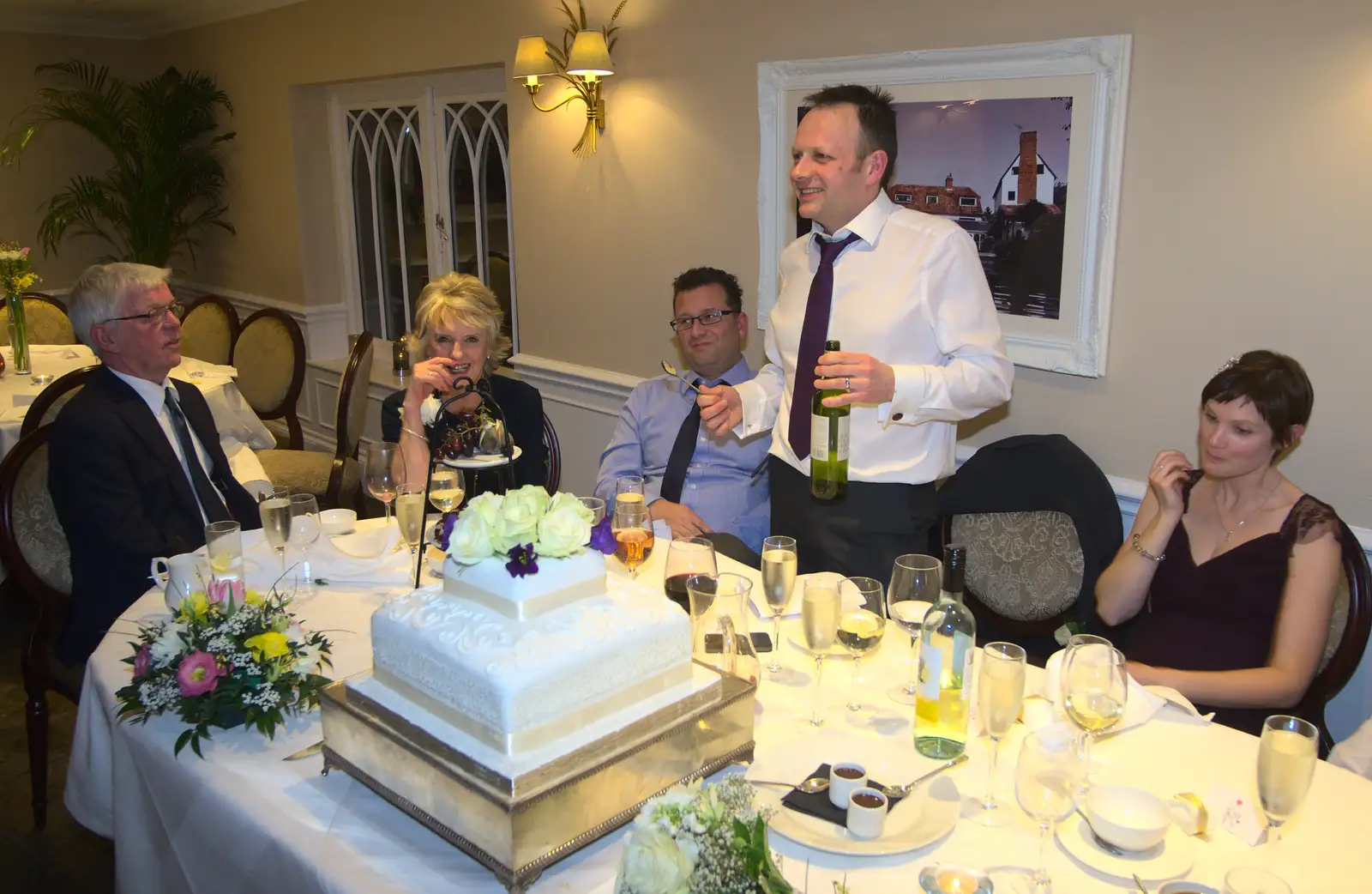 John does a speech, from John and Caroline's Wedding, Sheene Mill, Melbourne, Cambridgeshire - 8th March 2014