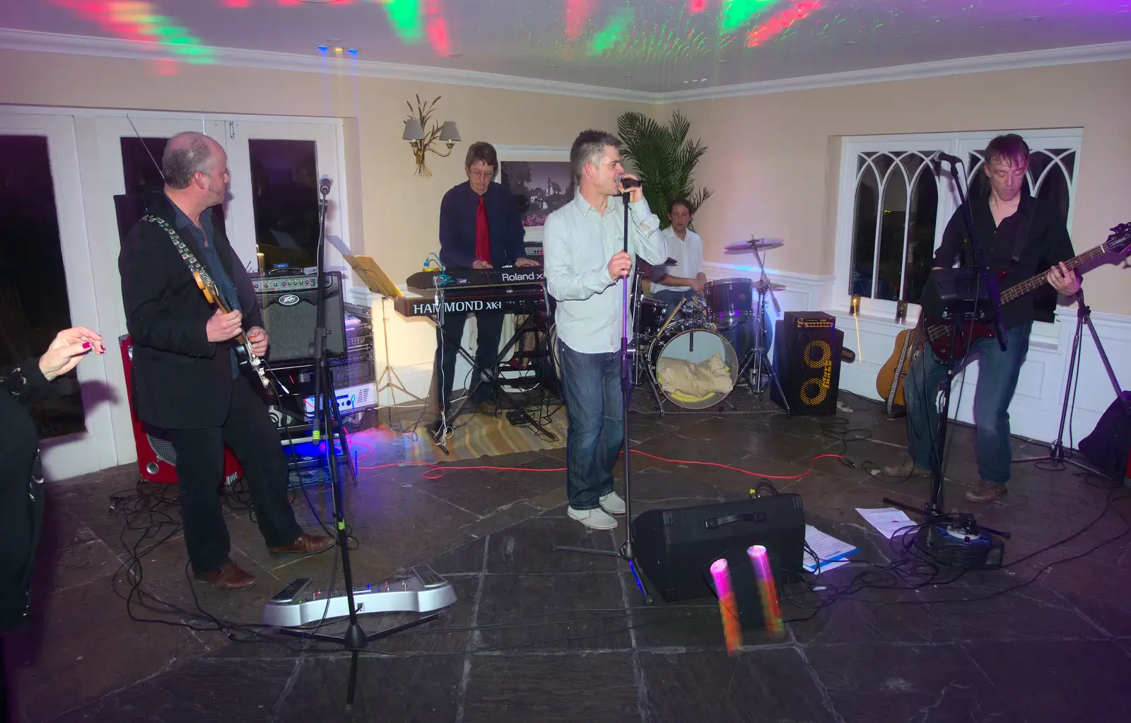 The band do their thing, from John and Caroline's Wedding, Sheene Mill, Melbourne, Cambridgeshire - 8th March 2014