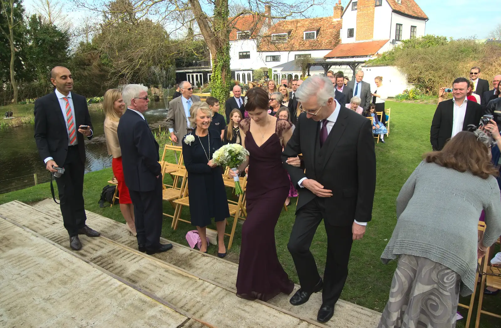 Caroline takes to the stage, from John and Caroline's Wedding, Sheene Mill, Melbourne, Cambridgeshire - 8th March 2014