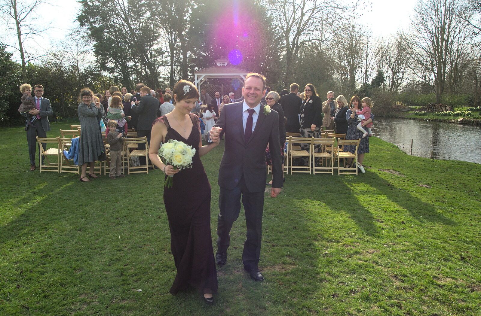 The married couple from John and Caroline's Wedding, Sheene Mill, Melbourne, Cambridgeshire - 8th March 2014