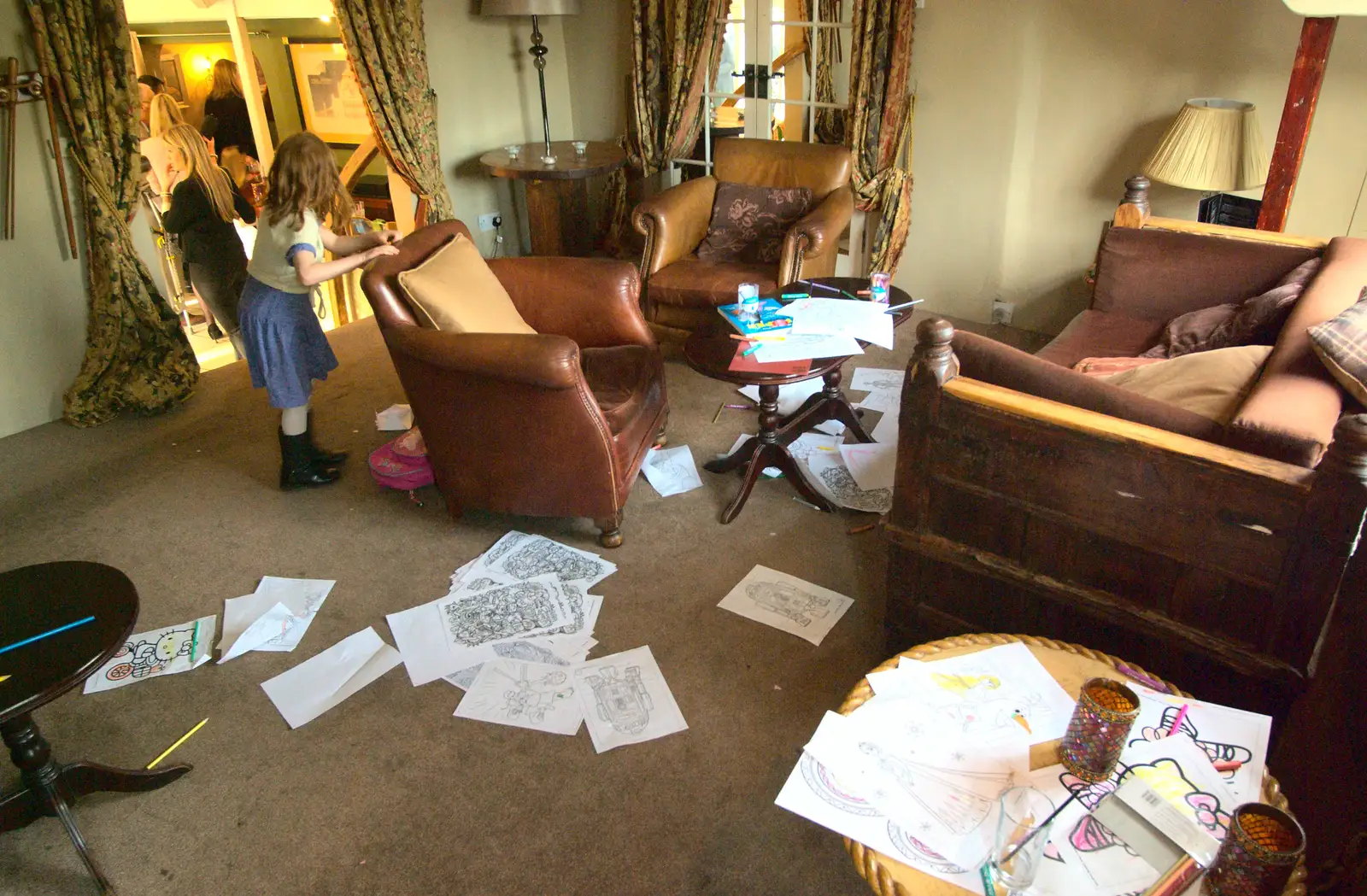 The children have left chaos behind, from John and Caroline's Wedding, Sheene Mill, Melbourne, Cambridgeshire - 8th March 2014