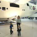 Hanging around under a Sunderland flying boat, A Day Out at Duxford, Cambridgeshire - 9th March 2014