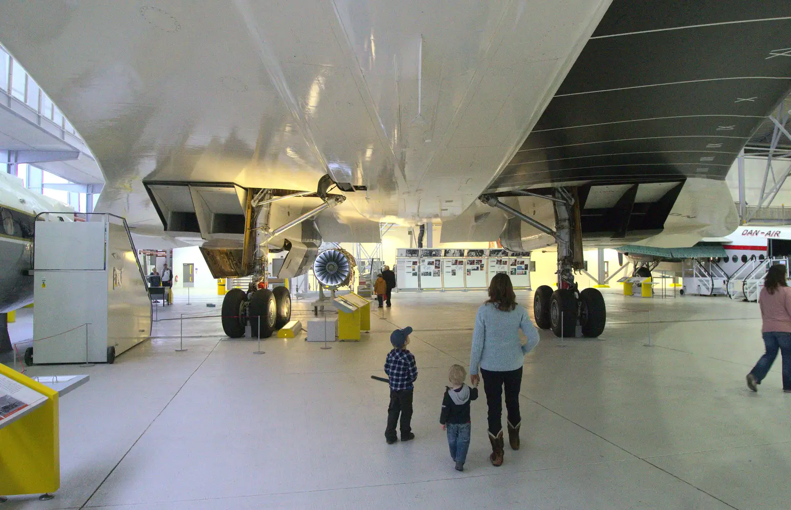 Under the belly of Concorde, from A Day Out at Duxford, Cambridgeshire - 9th March 2014