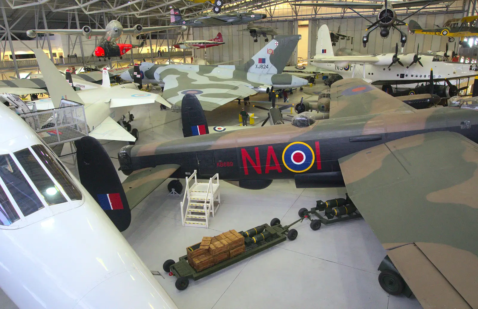 The Duxford aircraft hangar, from A Day Out at Duxford, Cambridgeshire - 9th March 2014