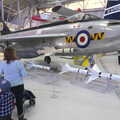 Isobel inspects an English Electric Lightning, A Day Out at Duxford, Cambridgeshire - 9th March 2014