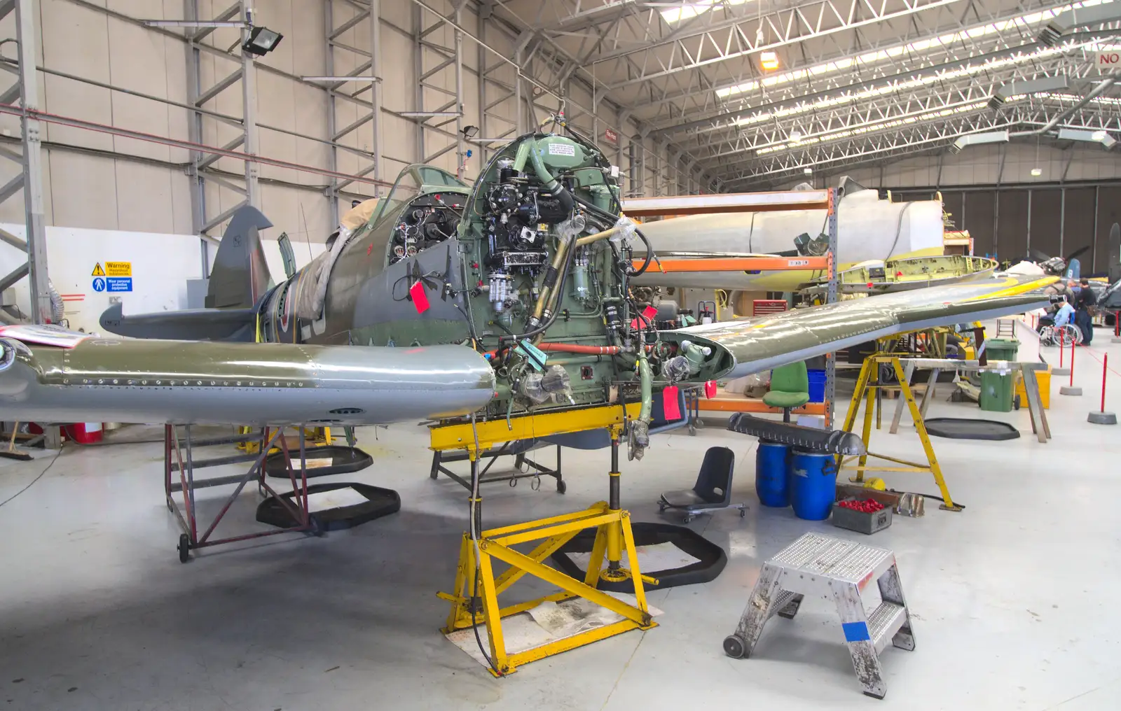 A Spitfire in bits, from A Day Out at Duxford, Cambridgeshire - 9th March 2014