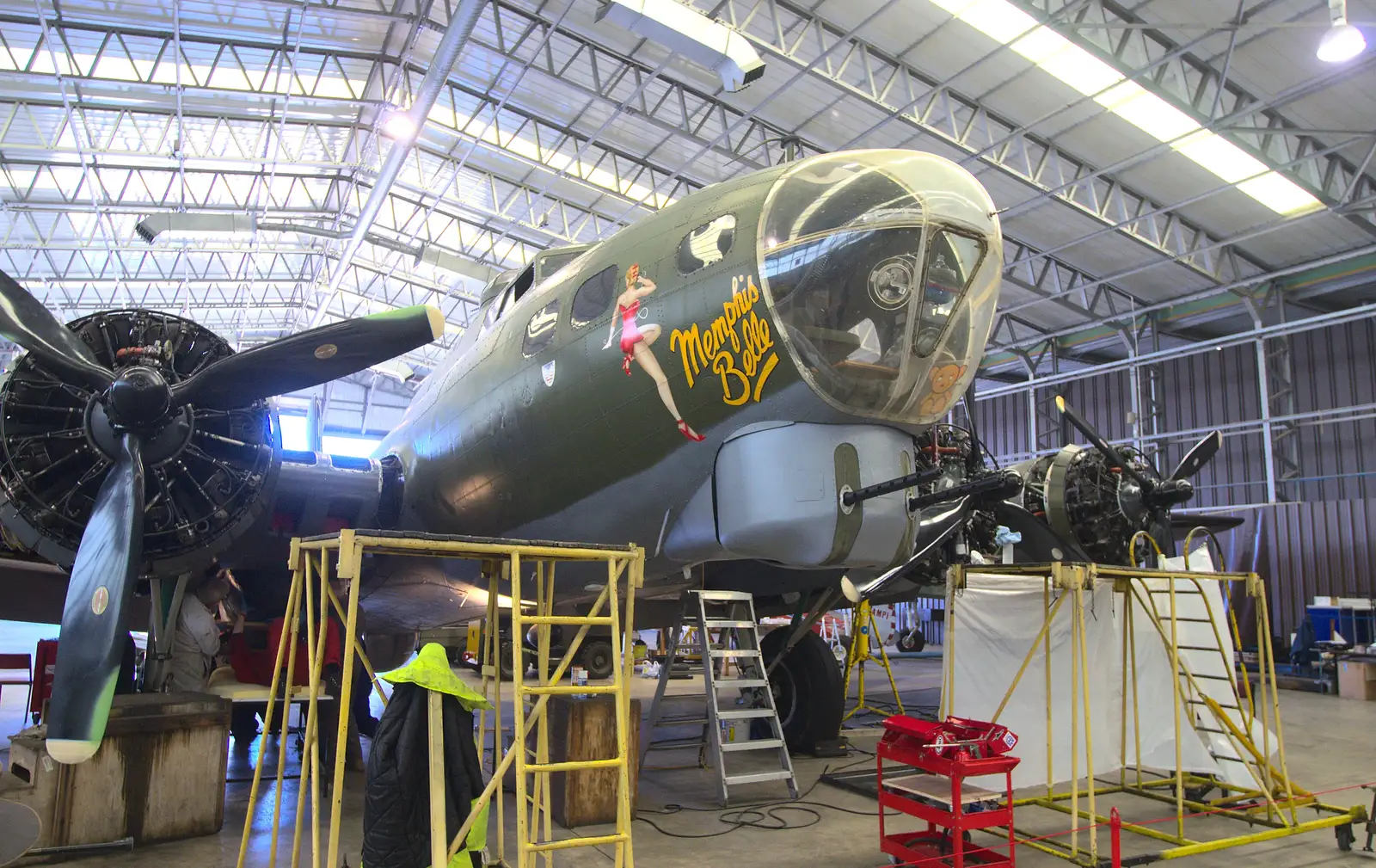 B-17 bomber Memphis Belle, from A Day Out at Duxford, Cambridgeshire - 9th March 2014