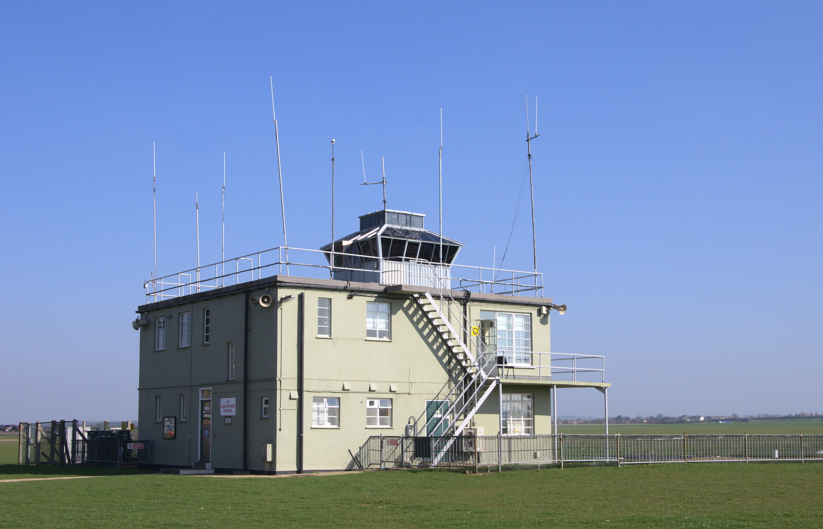 Duxford's control tower from A Day Out at Duxford, Cambridgeshire - 9th March 2014