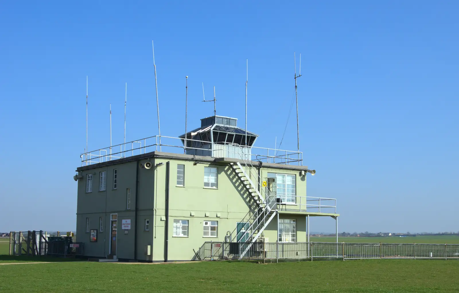 Duxford's control tower, from A Day Out at Duxford, Cambridgeshire - 9th March 2014