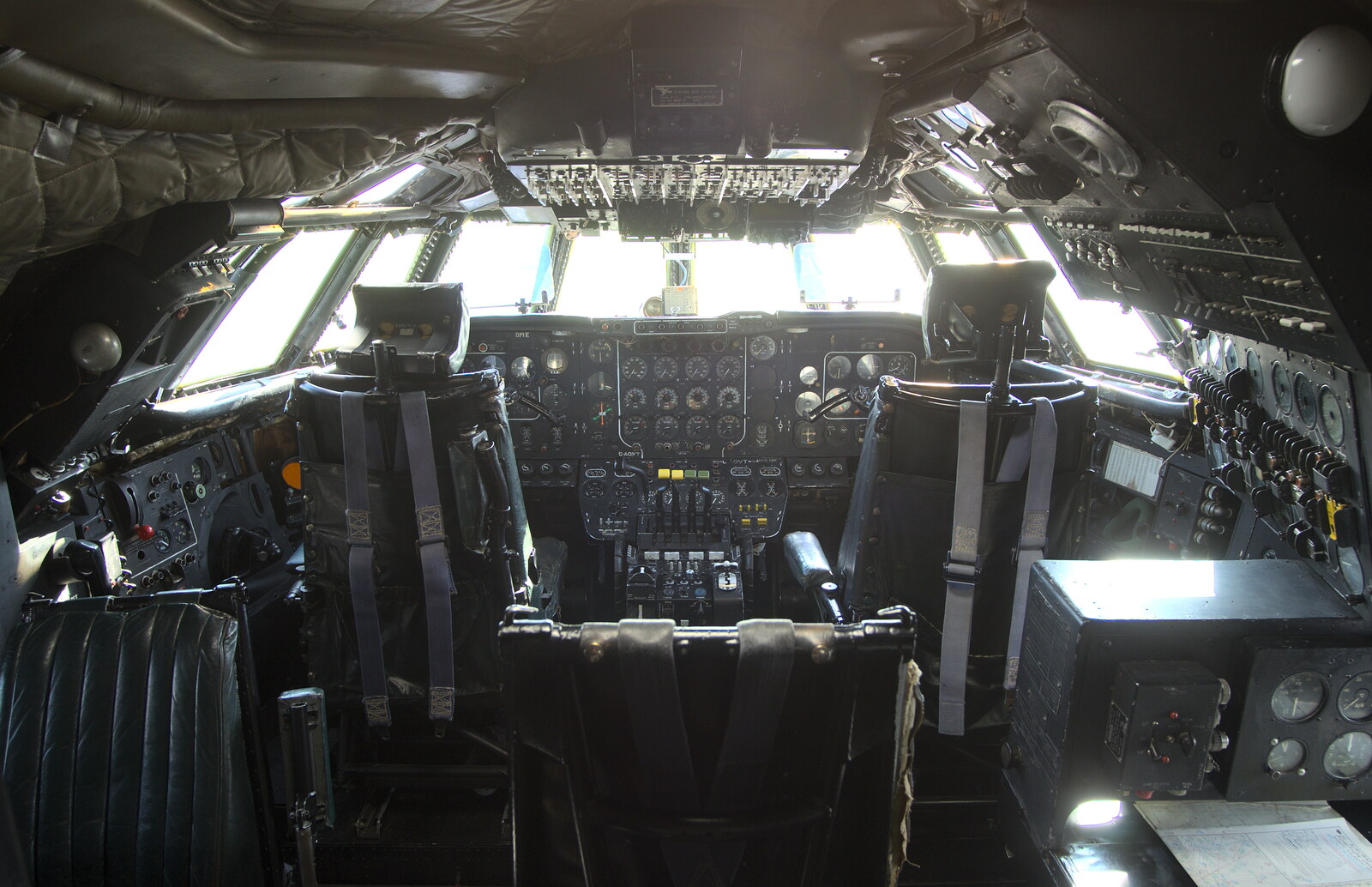 The flight deck of a Bristol Britannia from A Day Out at Duxford, Cambridgeshire - 9th March 2014