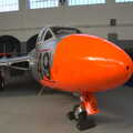 A very orange-nosed De Havilland Vampire Trainer, A Day Out at Duxford, Cambridgeshire - 9th March 2014