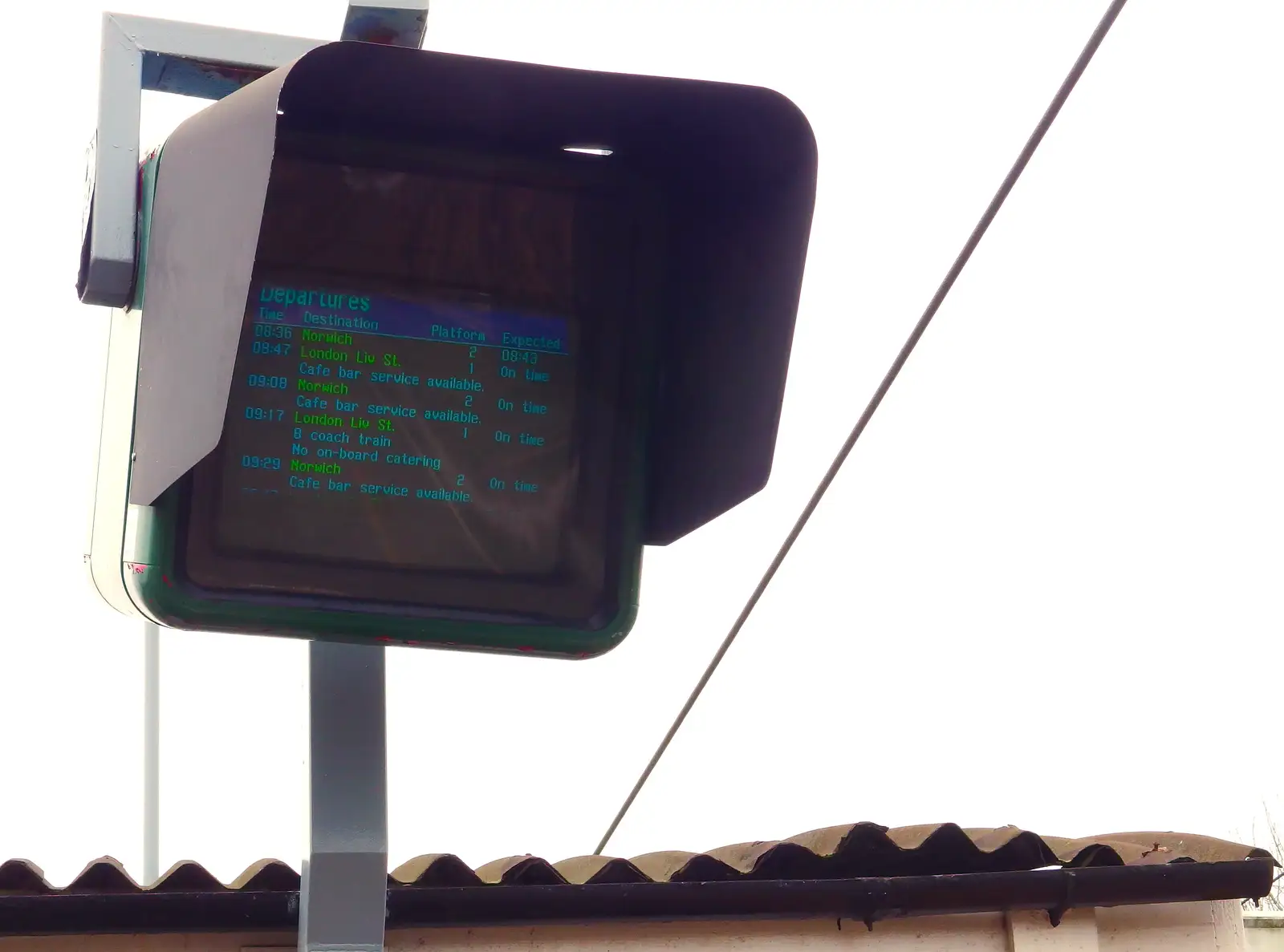 One of the last CRT monitors at Diss Station, from Emily Comes to Visit, Brome, Suffolk - 15th March 2014