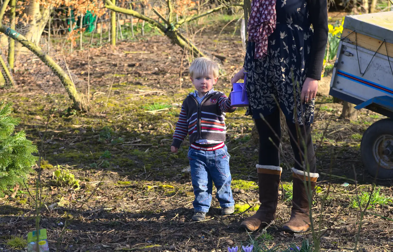 Harry in the garden, from Emily Comes to Visit, Brome, Suffolk - 15th March 2014