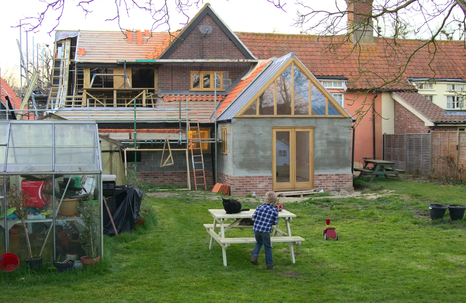 Fred in the garden, from Emily Comes to Visit, Brome, Suffolk - 15th March 2014