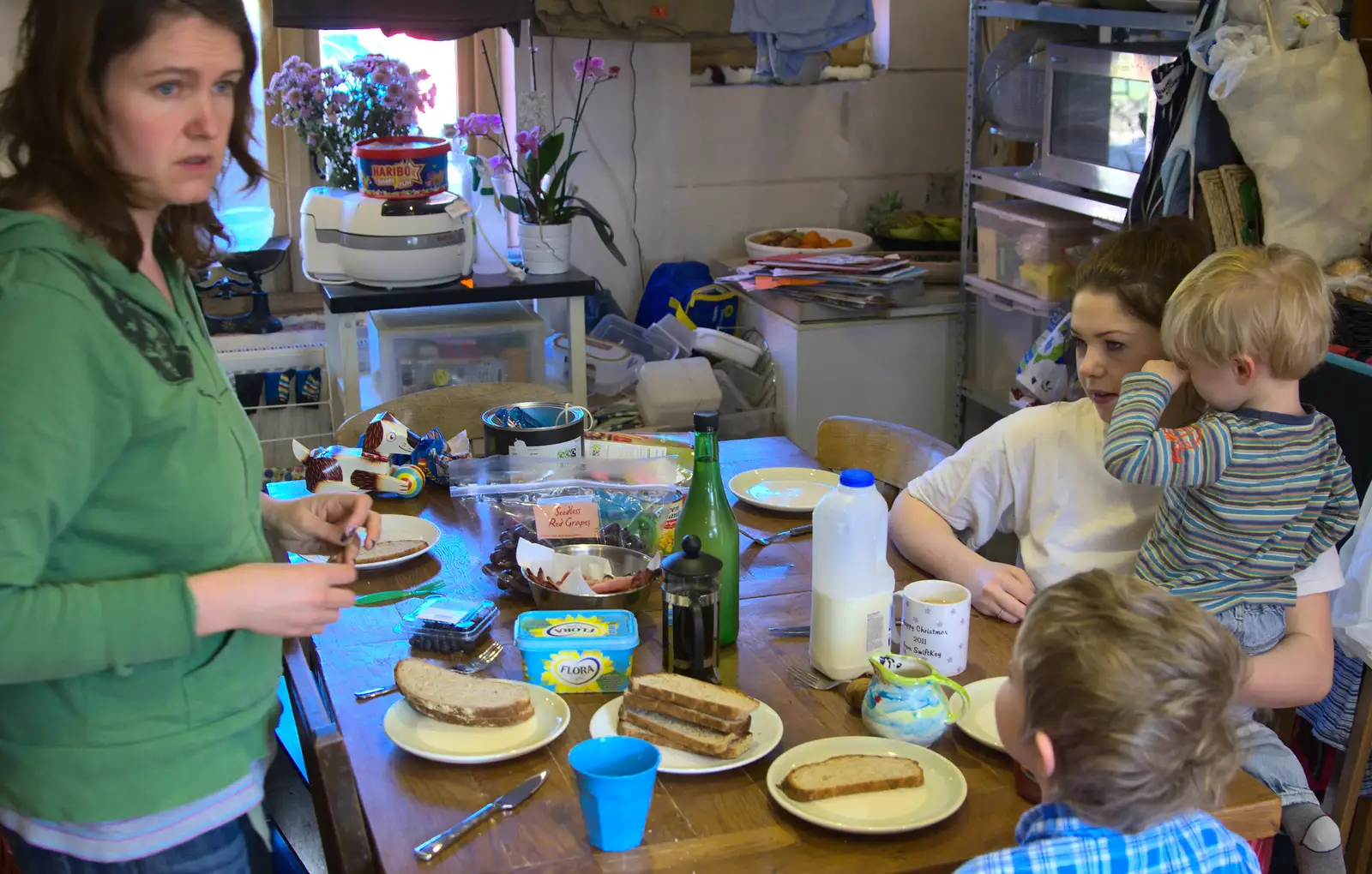 Time for breakfast, from Emily Comes to Visit, Brome, Suffolk - 15th March 2014