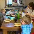 Breakfast with the boys, Emily Comes to Visit, Brome, Suffolk - 15th March 2014