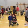 Milling around in the sports hall, pre race, Isobel's Fun Run, Hartismere High, Eye, Suffolk - 23rd March 2014
