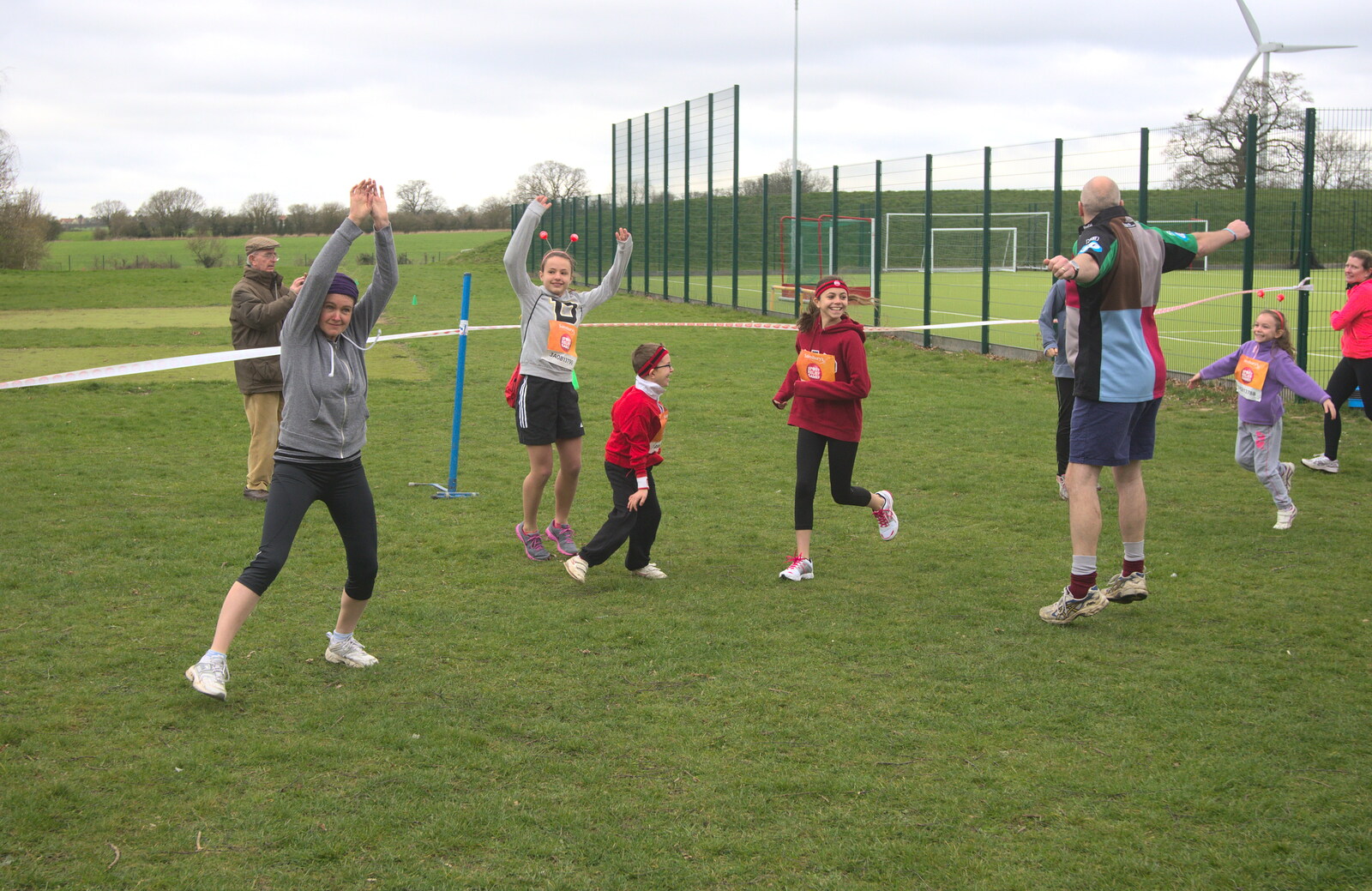 There's a warm-up session to start with from Isobel's Fun Run, Hartismere High, Eye, Suffolk - 23rd March 2014