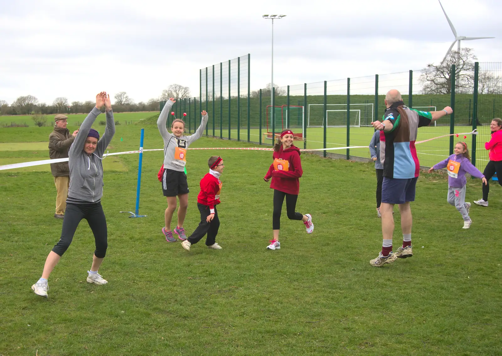 There's a warm-up session to start with, from Isobel's Fun Run, Hartismere High, Eye, Suffolk - 23rd March 2014