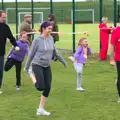 More leg stretches, Isobel's Fun Run, Hartismere High, Eye, Suffolk - 23rd March 2014