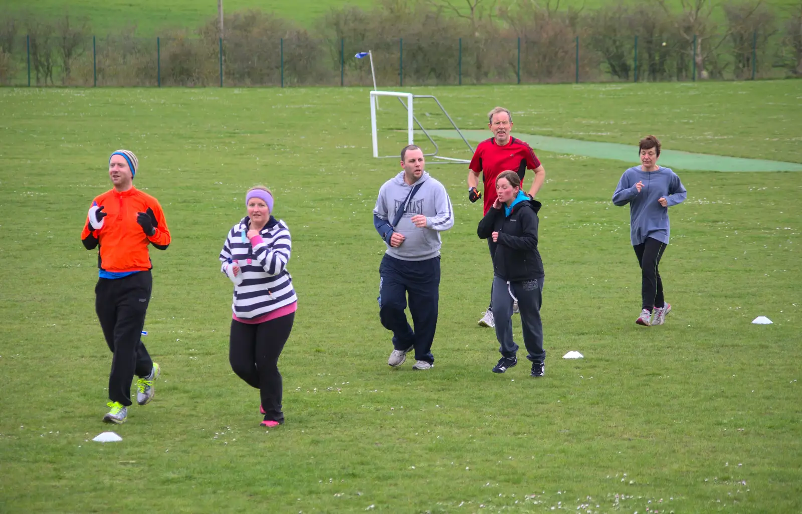 Merlin the Mayor, in red, from Isobel's Fun Run, Hartismere High, Eye, Suffolk - 23rd March 2014