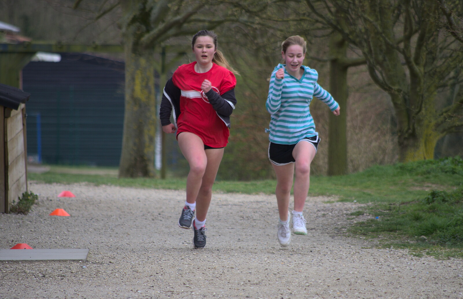 There's a definite race going on here from Isobel's Fun Run, Hartismere High, Eye, Suffolk - 23rd March 2014
