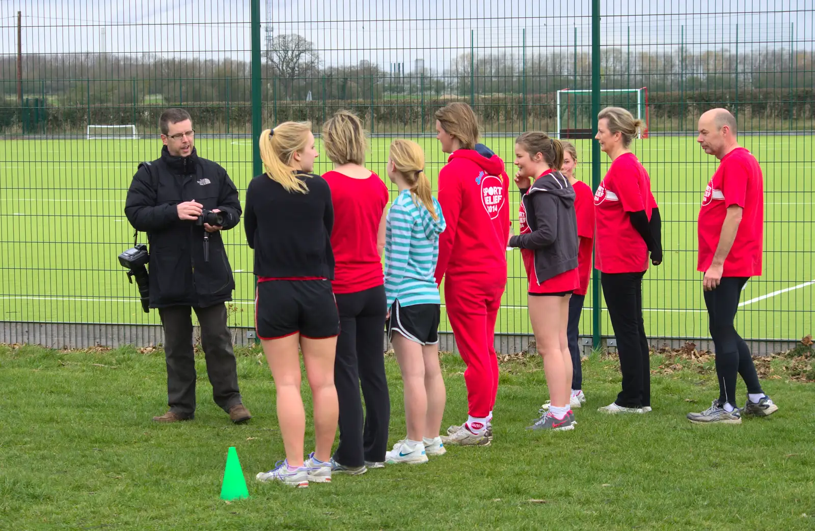 The Diss Express sets up a shot, from Isobel's Fun Run, Hartismere High, Eye, Suffolk - 23rd March 2014