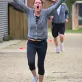 Isobel completes her run, Isobel's Fun Run, Hartismere High, Eye, Suffolk - 23rd March 2014