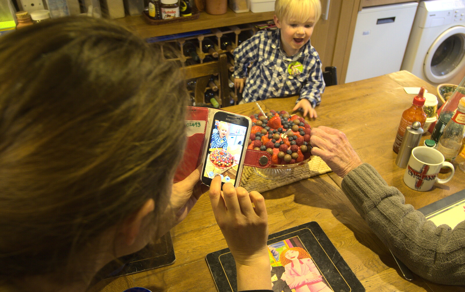 Picture-in-picture from On Being Two: Harry's Birthday, Brome, Suffolk - 28th March 2014