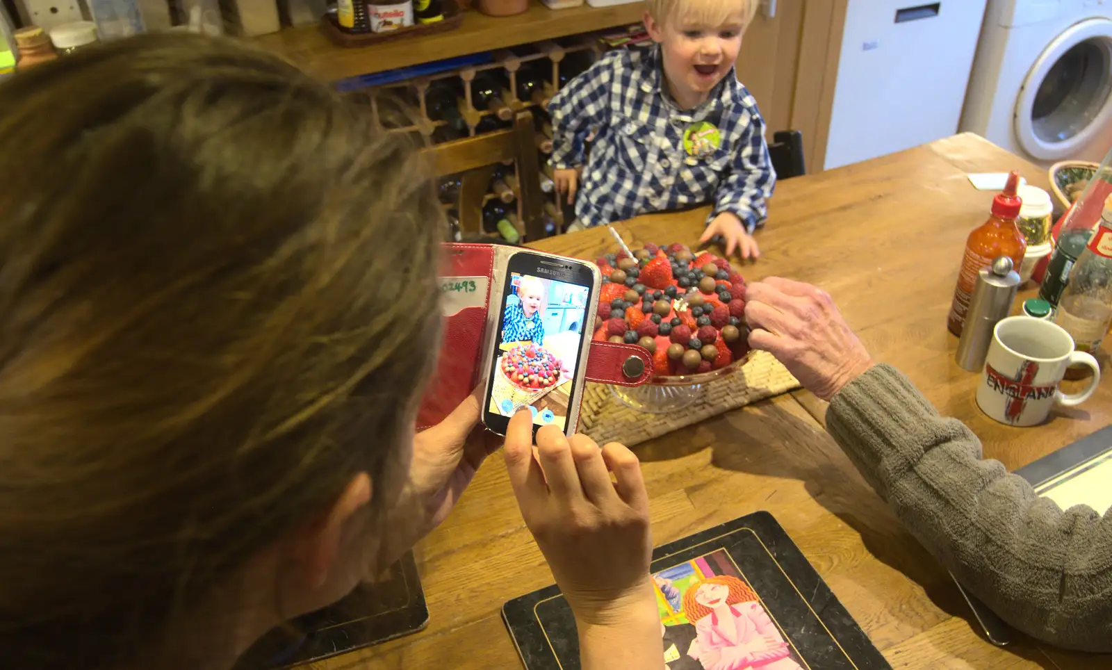 Picture-in-picture, from On Being Two: Harry's Birthday, Brome, Suffolk - 28th March 2014