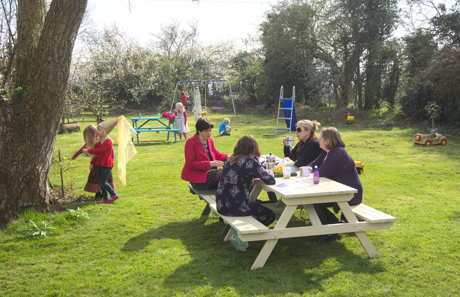 The crowd in the garden from On Being Two: Harry's Birthday, Brome, Suffolk - 28th March 2014