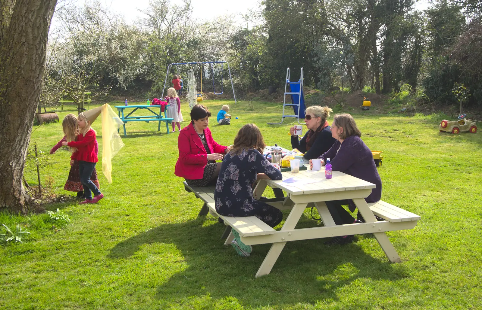 The crowd in the garden, from On Being Two: Harry's Birthday, Brome, Suffolk - 28th March 2014