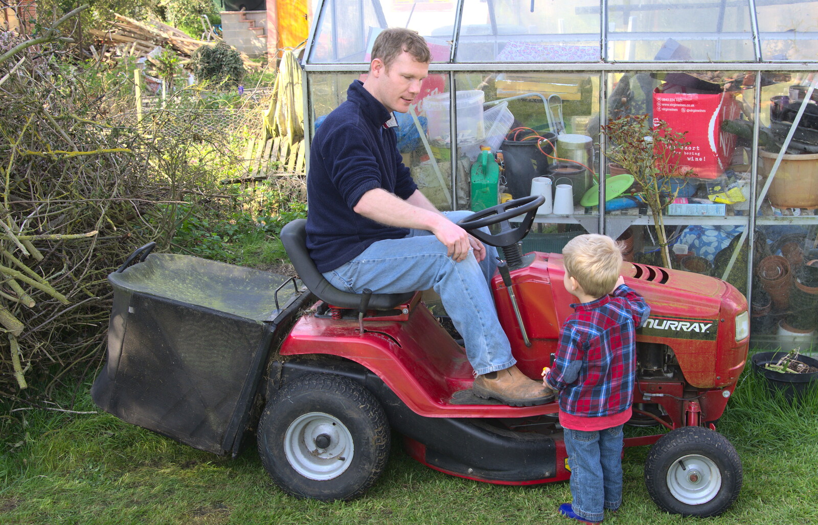 Mikey shows Jack the 'joy of tractors' from On Being Two: Harry's Birthday, Brome, Suffolk - 28th March 2014