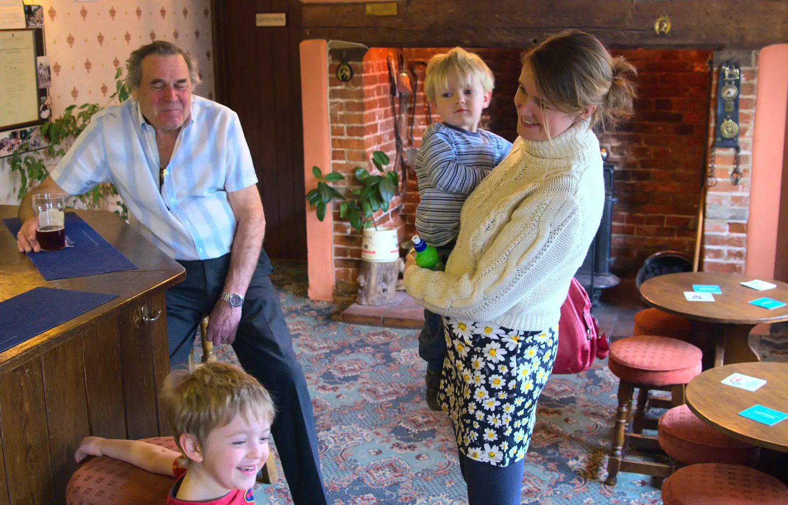 Alan sits at the bar, from On Being Two: Harry's Birthday, Brome, Suffolk - 28th March 2014