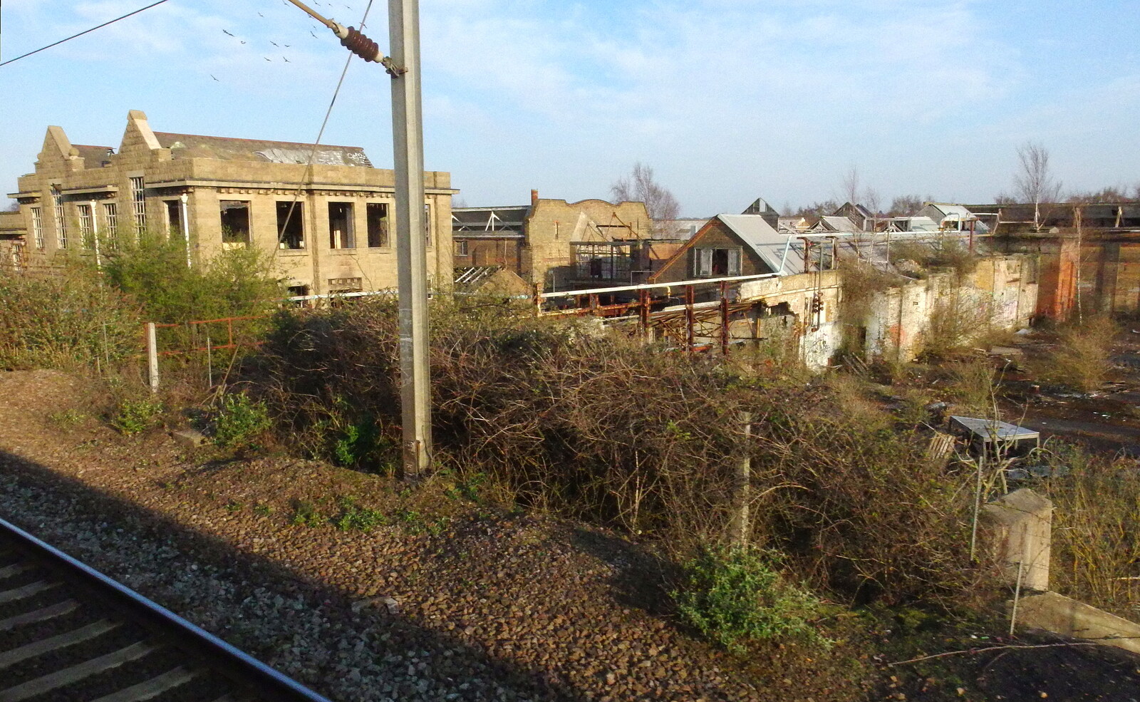 Derelict factory buildings at Brantham, near Manningtree from A Trainey Sort of Week, Liverpool Street, City of London - 3rd April 2014