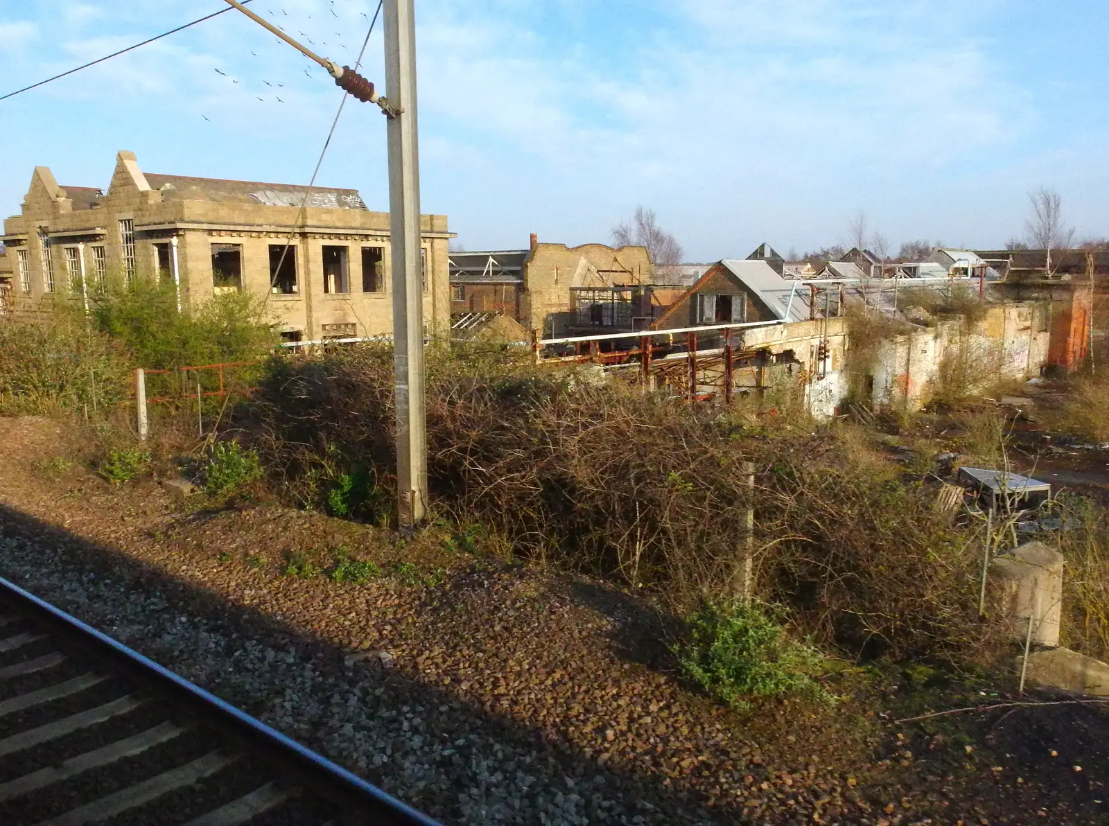 Derelict factory buildings at Brantham, near Manningtree, from A Trainey Sort of Week, Liverpool Street, City of London - 3rd April 2014