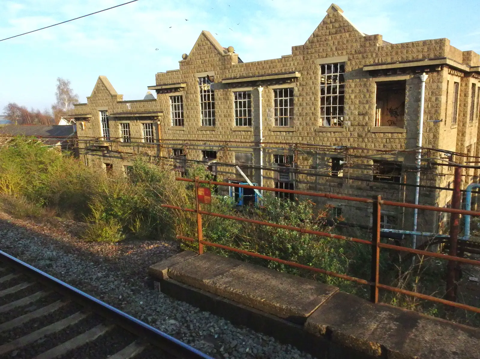 Derelict building at Brantham, from A Trainey Sort of Week, Liverpool Street, City of London - 3rd April 2014