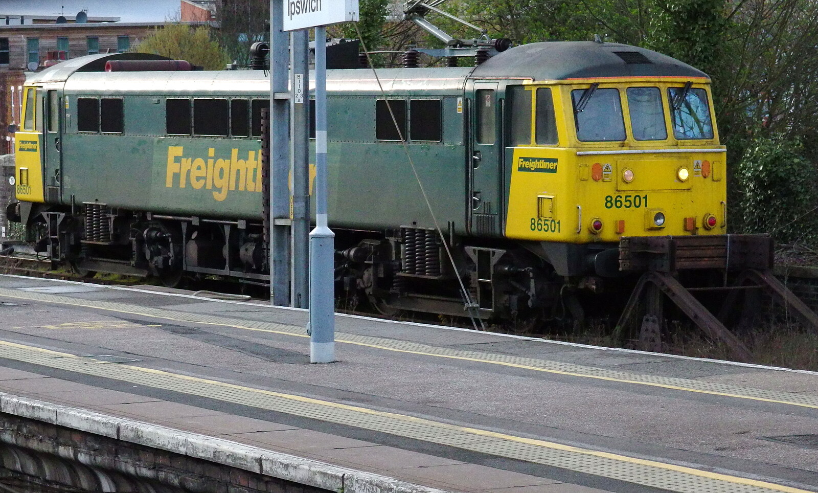 At Ipswich, Class 86 loco 86501, built in 1966 from A Trainey Sort of Week, Liverpool Street, City of London - 3rd April 2014