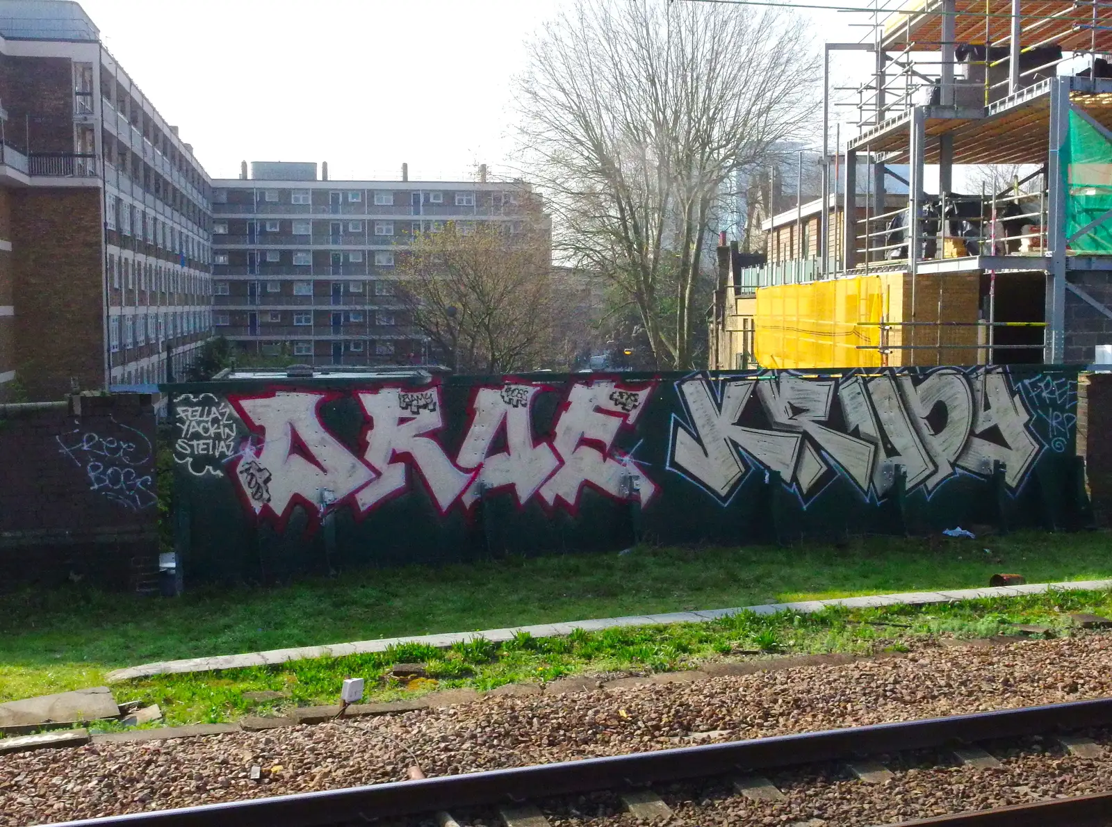 Graffiti on a railway bridge, from A Trainey Sort of Week, Liverpool Street, City of London - 3rd April 2014