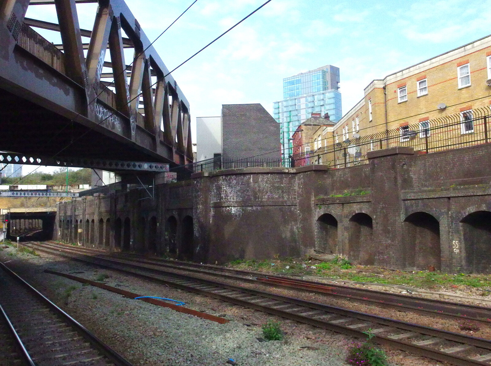 A bridge over the railway from A Trainey Sort of Week, Liverpool Street, City of London - 3rd April 2014