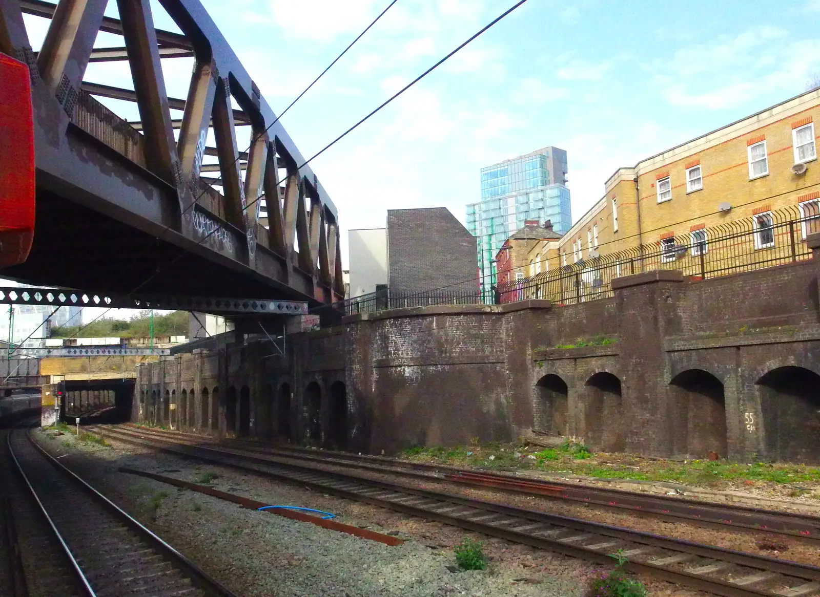 A bridge over the railway, from A Trainey Sort of Week, Liverpool Street, City of London - 3rd April 2014