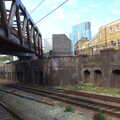 A bridge over the railway, A Trainey Sort of Week, Liverpool Street, City of London - 3rd April 2014