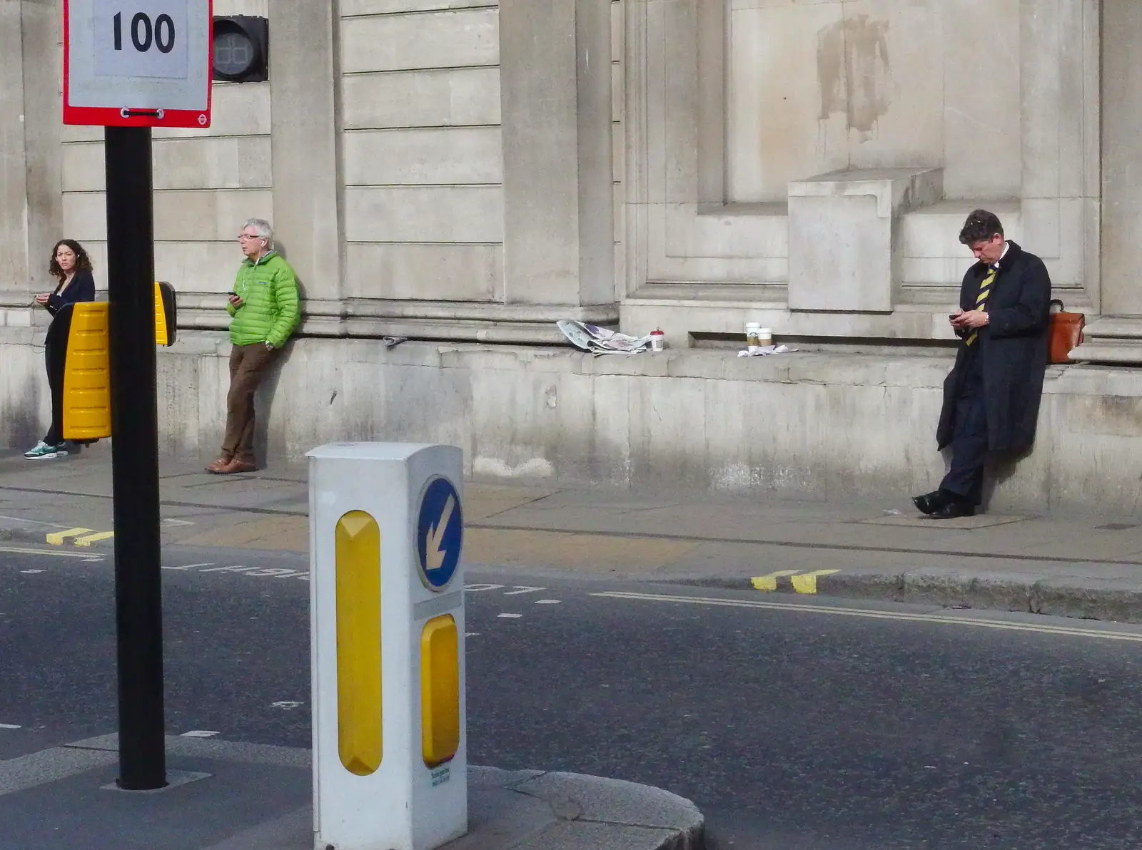 Litter and some City dude on the Bank of England, from A Trainey Sort of Week, Liverpool Street, City of London - 3rd April 2014