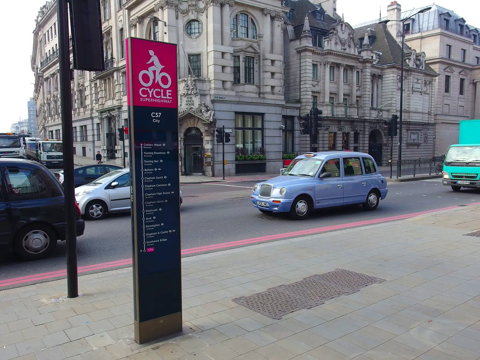 Cycle Superhighway 7 - part of the route to work, from A Trainey Sort of Week, Liverpool Street, City of London - 3rd April 2014