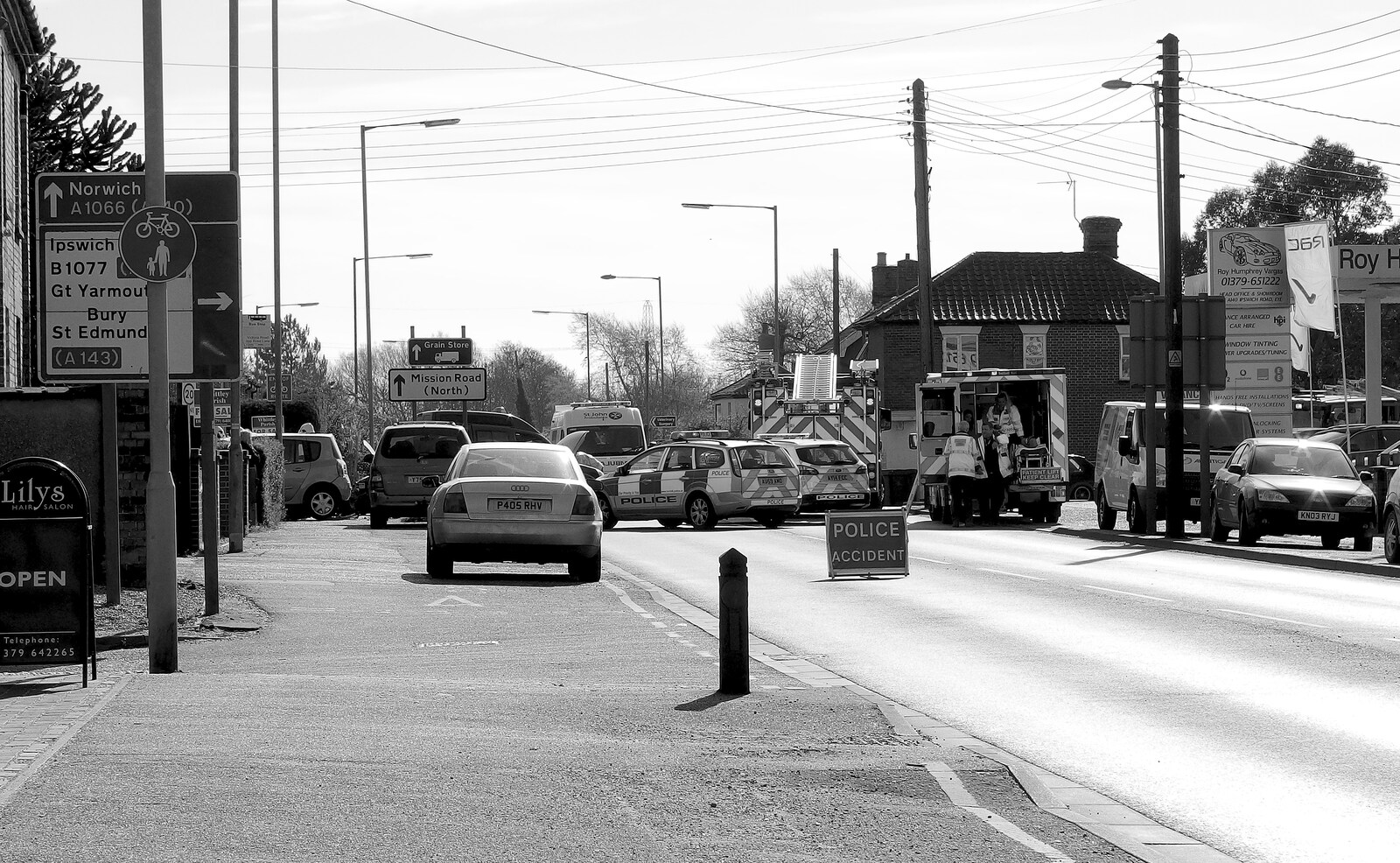 Victoria Road is completely closed from The BSCC at The Black Horse, and an April Miscellany, Thorndon, Diss and Eye, Suffolk - 10th April 2014