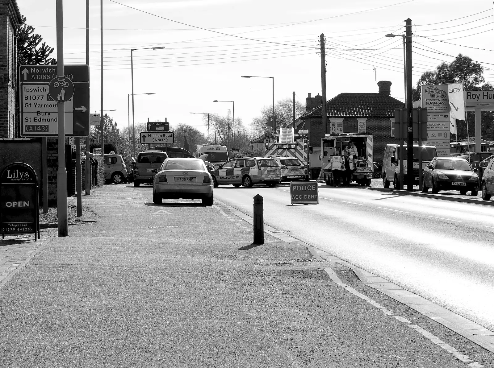 Victoria Road is completely closed, from The BSCC at The Black Horse, and an April Miscellany, Thorndon, Diss and Eye, Suffolk - 10th April 2014