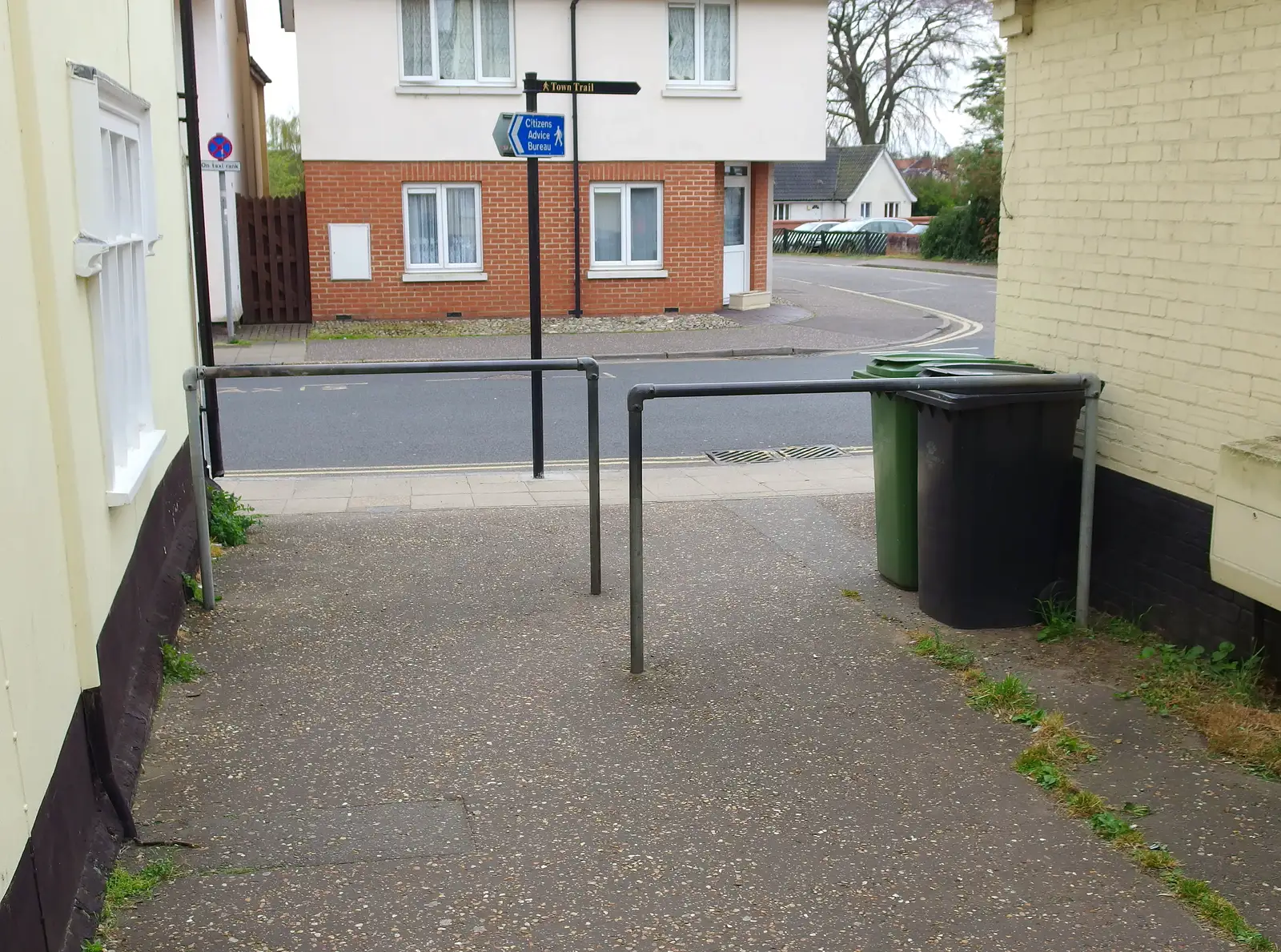 Metal railings at the end of a path, from The BSCC at The Black Horse, and an April Miscellany, Thorndon, Diss and Eye, Suffolk - 10th April 2014