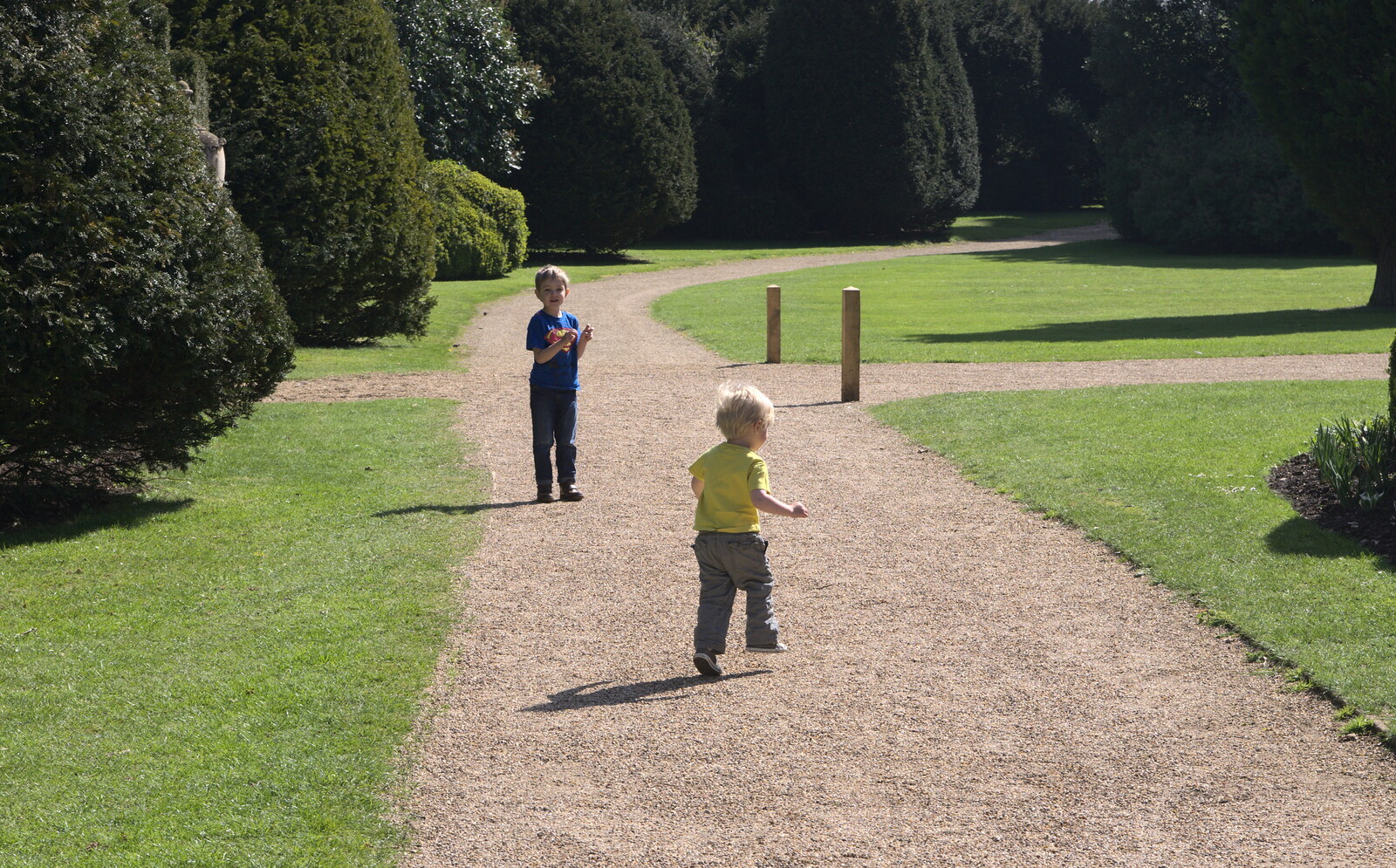 Fred and Harry run around from A Trip to Audley End House, Saffron Walden, Essex - 16th April 2014