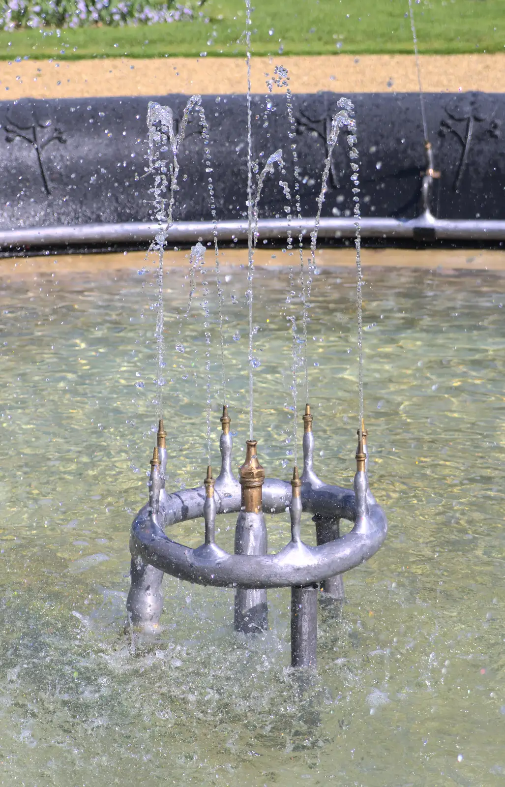 A fountain, from A Trip to Audley End House, Saffron Walden, Essex - 16th April 2014